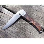 EL İŞÇİLİĞİ KİLİTLİ-KLİPSLİ ÇAKI 4116 ÇELİK 22CM AHŞAP SAP - 4