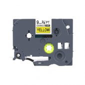 Brother Tze-FX621 9 mm X 8mt Sarı üzerine Siyah Laminasyonlu Etiket MUADİL - 1