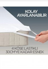 Pamuklu  Micro  Fit Dört Kenar Lastikli  Battal  Boy Su  Sıvı  Geçirmez Yatak Alezi Yatak Koruyucu 180 X 200  CM - 7