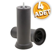 Mobilya Kanepe Baza Yatak Koltuk Yükseltme Ayağı Ince Diş M8 Metal Siyah Ayakları 15 Cm 4 Adet thumbnail 1