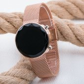 Trend Led Ekran Zarif Kesme Cam Rose Renk Unisex Kol Saati ST-303826 thumbnail 2