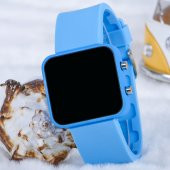 Trend Turkuaz Renk Unisex Kare Dijital Ekran Silikon Kordon ST-303749 thumbnail 2