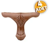 Lukens Mobilya Kanepe Koltuk Tv Ünitesi Puf Ayağı 14 Cm Ahşap Desenli Kahverengi Baza Ayakları 4adet - 1