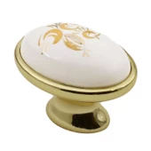 Saraylı Düğme Çekmece Dolap Dolabı Kapak Kulpu Kulpları Kulbu Gold Seramik Metal Kulp Mobilya Mutfak thumbnail 1