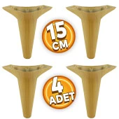 Aspen Lüks Mobilya Kanepe Koltuk Tv Ünitesi Baza Ayağı Ayakları 15 Cm Açık Kahverengi Ayak (4 ADET) - 1