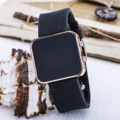 Bakır Renk Dijital Led Ekran Silikon Kordonlu Unisex Kol Saati ST-303724 thumbnail 2