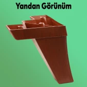 Venüs Mobilya Kanepe Sehpa Tv Ünitesi Koltuk Ayağı 14 Cm Kahverengi Ahşap Desenli Baza Ayak 4 Adet - 6