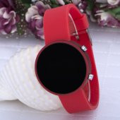 Spectrum Yuvarlak Dijital Led Ekran Kırmızı Silikon Kordonlu Çocuk Kol Saat ST-303611 - 2