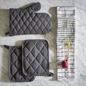 Fırın Tutacak 2 Adet Gri Renk MeridyenDukkan 21x21 Cm 2 Adet Keçeli Polyester - 6