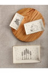 Porland Forest 3 Parça Kahvaltı-meze Tabağı 11-13-19cm - 1