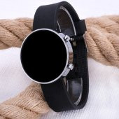Led Watch Gümüş Renk Kasa Siyah Silikon Kordon Dijital Çocuk Kol Saati ST-303531 - 2