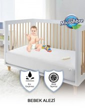 BEBEKÇOÇUK AlezMikroFullKenarFittedSuSıvıGeçirmezAleziYatakKoruyucuAlez70X140CMPamukluBeyazTerletmez - 1