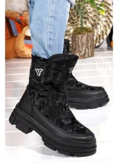 MİNİCAN KIZ ÇOCUĞU KAYMAZ ORTOPEDİK TABAN FERMUARLI İÇİ TERMAL KÜRKLÜ SU GEÇİRMEZ KAR BOTU - 2