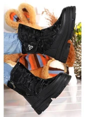 MİNİCAN KIZ ÇOCUĞU KAYMAZ ORTOPEDİK TABAN FERMUARLI İÇİ TERMAL KÜRKLÜ SU GEÇİRMEZ KAR BOTU - 3