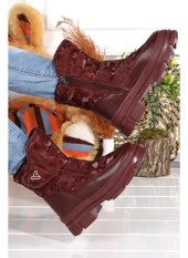 MİNİCAN KIZ ÇOCUĞU KAYMAZ ORTOPEDİK TABAN FERMUARLI İÇİ TERMAL KÜRKLÜ SU GEÇİRMEZ KAR BOTU - 10