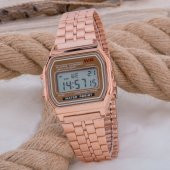 Rose Renk Çelik Kordonlu Spectrum Unisex Led Dijital Retro Bayan Kol Saati ST-303423 - 1