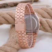 Rose Renk Çelik Kordonlu Spectrum Unisex Led Dijital Retro Bayan Kol Saati ST-303423 - 2