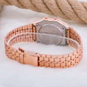 Rose Renk Çelik Kordonlu Spectrum Unisex Led Dijital Retro Bayan Kol Saati ST-303423 - 3