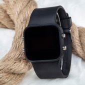 Unisex Erkek Bayan Dijital Mat Siyah Kasa Yeni Seri Led Kol Saati Silikon Bileklik Saat Süper Yeni Model Kol Saati ST-303179 thumbnail 3