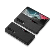 Galaxy Z Fold 4 Kılıf Karbonfiber Arka Yüzey Kartlıklı Kıpta thumbnail 11