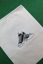 2 Adet Sport Shoes Baskılı Keten Ayakkabı Poşeti - Ayakkabı Düzenleyici - 1