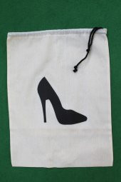 2 Adet Stiletto Baskılı Keten Ayakkabı Poşeti - Ayakkabı Düzenleyici - 2