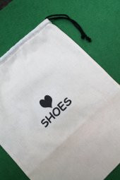 2 Adet Shoes Baskılı Keten Ayakkabı Poşeti - Ayakkabı Düzenleyici - 2