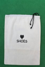 2 Adet Shoes Baskılı Keten Ayakkabı Poşeti - Ayakkabı Düzenleyici - 6