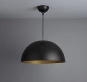 MYLİGHTS  40 CM METAL SARKIT AVİZE SİYAH İÇİ ALTIN RUSTİK AVİZE - 1