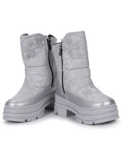 MİNİCAN KIZ ÇOCUĞU KAYMAZ ORTOPEDİK TABAN FERMUARLI İÇİ TERMAL KÜRKLÜ SU GEÇİRMEZ AÇIK GRİ KAR BOTU - 2