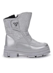 MİNİCAN KIZ ÇOCUĞU KAYMAZ ORTOPEDİK TABAN FERMUARLI İÇİ TERMAL KÜRKLÜ SU GEÇİRMEZ AÇIK GRİ KAR BOTU - 4