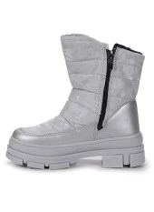 MİNİCAN KIZ ÇOCUĞU KAYMAZ ORTOPEDİK TABAN FERMUARLI İÇİ TERMAL KÜRKLÜ SU GEÇİRMEZ AÇIK GRİ KAR BOTU - 5