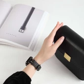 Apple Watch Ultra 49mm Kordon KRD-53 Suni Deri Kordon - 11