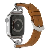 Apple Watch Ultra 49mm Kordon KRD-53 Suni Deri Kordon - 8