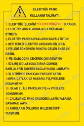 Elektrik Pano Kullanım Talimatı Tabelası ve Etiketi FOLYO - 1