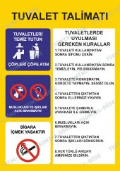 Tuvalet Kullanım Talimatı Tabelası ve Etiketi FOLYO - 1