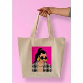 Che E Bello Çok Satan Kadın Baskılı Körüklü Tote Bag - 1