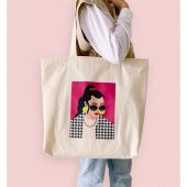 Che E Bello Çok Satan Kadın Baskılı Körüklü Tote Bag - 2