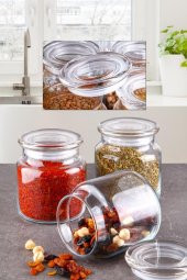 Gönül 3lü Cam Kapaklı Cam Kavanoz 500 ml G2738 - 1