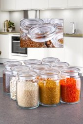 Gönül 9lu Cam Kapaklı Cam Kavanoz 800 ml G2739 - 1