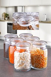 Rossel Premium 6lı Cam Kapaklı Cam Kavanoz 800 ml G2739 - 1
