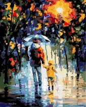 Baba Ve Çocuk Sayılarla Boyama Seti 50x65 cm (Tuvale Gerili) - 1
