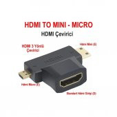 Hdmi To Mini Hdmi Ve Micro Hdmi Çevirici Adaptör Mini Micro Hdmi 552902755 - 2