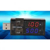 Usb Akım Ölçer Çift Usb Çıkışlı Voltmetre Ampermetre Ölçüm Aleti - 1