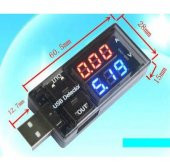 Usb Akım Ölçer Çift Usb Çıkışlı Voltmetre Ampermetre Ölçüm Aleti - 2