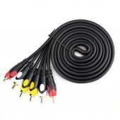 3 Rca To 3 Rca Ses Video Sinyal Kablosu Özel Bakır Slim Seri 10M thumbnail 1