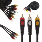 3 Rca To 3 Rca Ses Video Sinyal Kablosu Özel Bakır Slim Seri 10M thumbnail 5