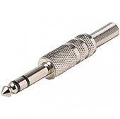 Metal 6.3Mm Stereo Jack Erkek Lehimlik Konnektör Çivi Jack Stereo thumbnail 2