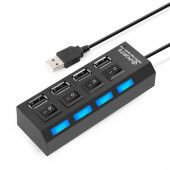 Usb 2.0 4 Port Çoklayıcı Hub Anahtarlı Işıklı Win7 8 10 Mac Linux (552902215) - 1