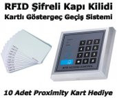 Rfıd Şifreli Kapı Kilidi Kartlı Geçiş Göstergeç 10 Adet Kart - 1